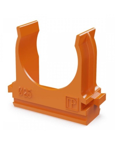 Крепёж-клипса для труб АБС-пластик оранжевая D25 (100 шт) (PR13.0065). Крепление для труб ПВХ. Промрукав в Уфе