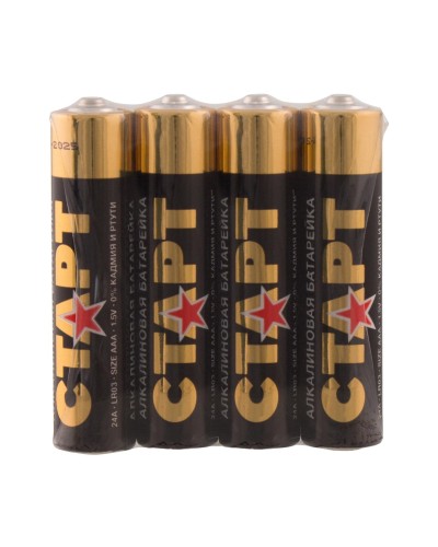 СТАРТ LR03-SH4-BOX (1,5 В, AAA, LR03), упак. 4 шт.. Алкалиновые батарейки. СТАРТ в Уфе