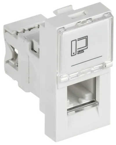 Розетка RJ45 кат.6 PRIMER РКИ-10-00-П-6 белый IEK (PR-KK40D-RI-0-1-C06U-K01). Розетка RJ-45. IEK в Уфе